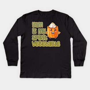 Yam is my Spirit Vegetable Kids Long Sleeve T-Shirt